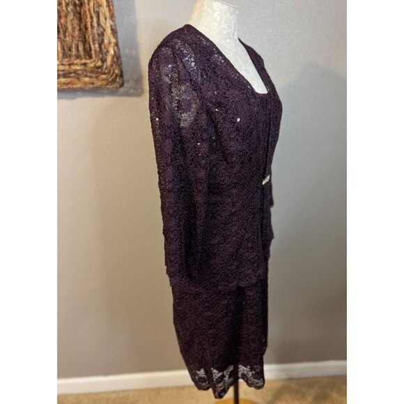 R & M Richards Dress & Jacket Purple 14P 14 P Cruise Wedding Party - Picture 10 of 12